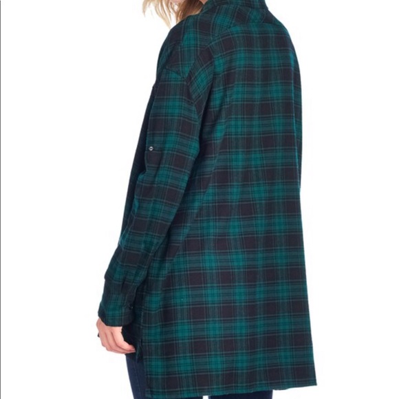 Leah Green Plaid Oversized Boyfriend Flannel - Picture 7 of 7